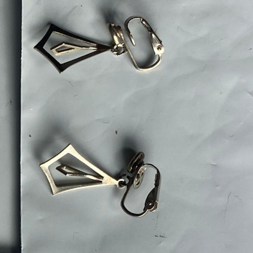Antique Silver Tone Art Deco‎ Geometric Filigree Hair Clip Clamp